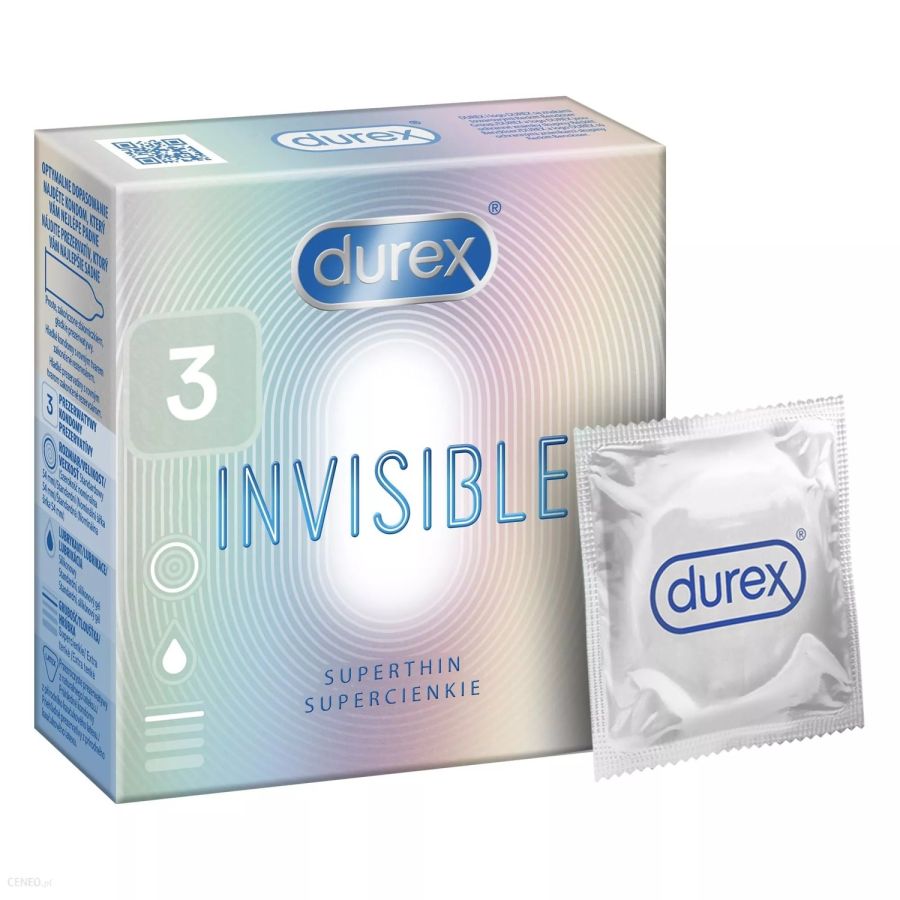 Prezerwatywy lateksowe supercienkie Durex Invisible 3 szt.