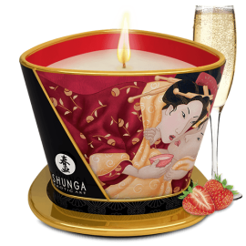 Świeca do masażu o zapachu szampana z truskawkami Shunga Romance Massage Candle 170 ml