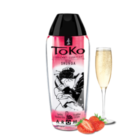 Jadalny lubrykant o smaku szampana z truskawkami Shunga Toko Aroma Personal Lubricant Sparkling Strawberry Wine 165ml