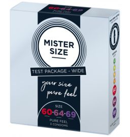 Zestaw 3 prezerwatyw o różnej średnicy Mister.Size Testbox 60-64-69 3 Condoms 