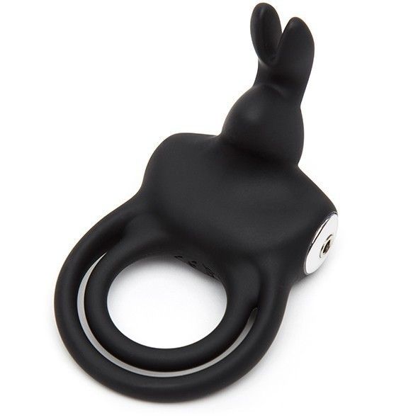 Wibrujący pierścień erekcyjny Happy Rabbit Stimulating Rabbit Love Ring Black