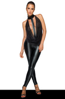 Kombinezon F223 Overall With Tulle Top And Choker Xl Noir Handmade