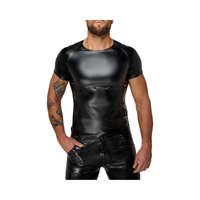 H070 Wetlook T-Shirt With Snake Wetlook Sleeves M Noir Handmade