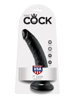 7' Cock Black Dildo Czarne 18Cm King Cock