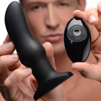 Wibrujący Korek Analny Model M Curved Rimmer Plug With Remote Rimmers