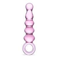 Różowe Szklane Dildo Z Uchwytem Quintessence Beaded S Anal Slider Glas