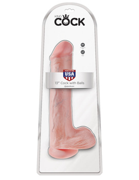 King Cock 13' Cock with Balls Flesh dildo z jądrami cieliste 33cm