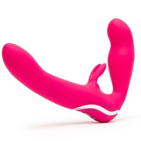 Happy Rabbit Strapless Strap On Rabbit Vibe Pink