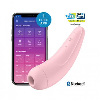 Bezdotykowy stymulator łechtaczki z aplikacją Satisfyer Curvy 2+ Pink