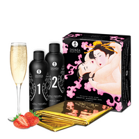 Zestaw Żeli Do Masażu O Zapachu Szampana Z Truskawkami Strawberry & Champagne 2 X 250 Ml Shunga