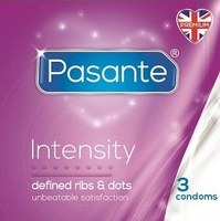 Prążkowane Prezerwatywy Lateksowe Z Wypustkami Intensity 3 Szt. Pasante