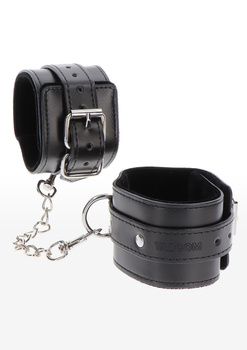 Czarne kajdanki na nogi z ekoskóry Taboom Ankle Cuffs Black