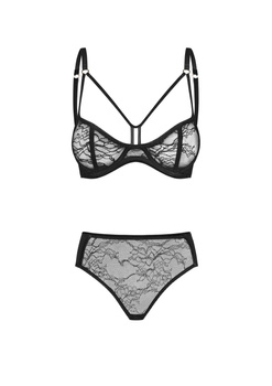 Petitenoir Set out of balconette bra and lace brief XL