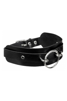 KINKY DIVA O-RING FRONT COLLAR BLACK/SILVER