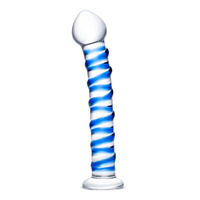 Glas Blue Spiral Glass Dildo