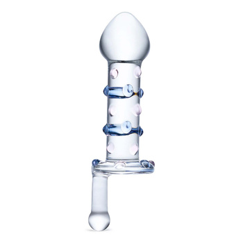 szklany korek z uchwytem Glas Candy Land Juicer Glass Dildo