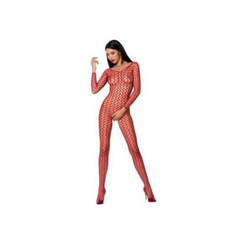 Passion Czerwona Siatka Bodystocking BS077 Red