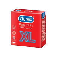 Cienkie prezerwatywy lateksowe o większym rozmiarze Durex Feel Thin XL 3 szt.