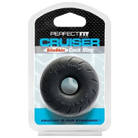 Perfect Fit SilaSkin Cruiser Ring Black elastyczny pierścień erekcyjny czarny