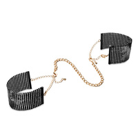 Kajdanki z metalowych płytek Bijoux Indiscrets Desir Metallique Black Metallic Mesh Handcuffs