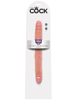 King Cock 12' Slim Double Dildo Fleshpodwójne dildo cieliste 30cm