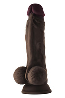 Shaft dildo na przyssawce Dong with Balls Mahogany