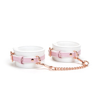 Kajdanki White & Pink Fairy Goat Leather Hand Cuffs Liebe Seele