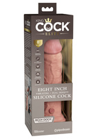 Miękki silikonowy wibrator z twardszym rdzeniem King Cock 8 Inch Dual Density Vibe Cock Light