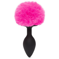 Zatyczka Analna Z Króliczym Ogonkiem Bunny Tail Butt Plug Black Medium Happy Rabbit