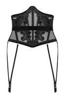 Petitenoir Tulle Waspie With Embroidery, Suspenders And Belt M Noir Handmade