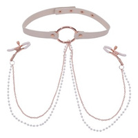 S&M Peaches ‘N Creame Collar With Nipple Clamps Sportsheets