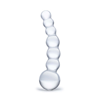 Kulkowe szklane dildo do stymulacji punktu G Glas Curved Glass Beaded Dildo