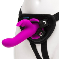 Rechargeable Vibrating Strap-On Harness Set Purple Happy Rabbit