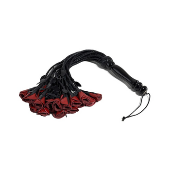 Mister B pejcz z różami Impact Leather Flogger With Roses Red