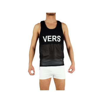 Bezrękawnik Mesh Tank Top Hung! Vers! Slut! Black XL Aasssoxx