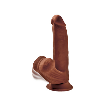 King Cock Dildo Plus 8" Triple Density Cock With Swinging Balls Brown