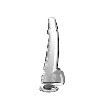 King Cock Transparentne Dildo Clear 10" with Balls