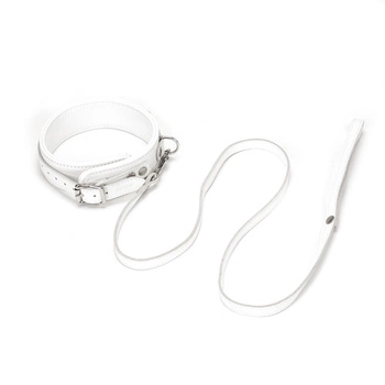 Obróżka Ze Smyczą Fuji White Collar With Leash Liebe Seele