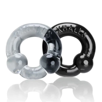 Zestaw pierścieni Ultraballs Cockring 2pcs Black + Clear Oxballs