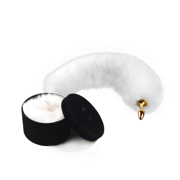 Odczepiany metalowy korek z lisim ogonem Upko Fox Fur Tail Small Butt Plug