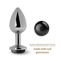 Korek Analny Z Czarnym Obsydiadem Butt Plug Black Obsidian La Gemmes