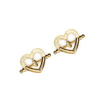 Klamerki Heart-shaped Nipple Clamps with Rhinestones Liebe Seele