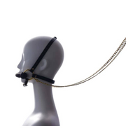 Upko knebel Leather Head Restraint Harness Mouth Gag With Leash