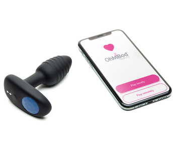 Interaktywny wibrujący korek analny Ohmibod Lumen Black Powered by KIIROO