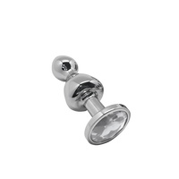 Анальний пробка Lollypop Double Ball Metal Plug S White Wooomy