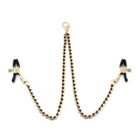 Зажими для сосків Black Beads Chains And Nipple Clamps Liebe Seele