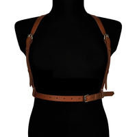 Коричнева шкіряна упряжка на тіло Melisa Karess