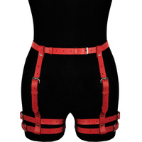 Червона шкіряна упряжка на стегна Amelia Karess