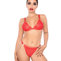 Комплект Білизни Spicy Bra & Briefs Red S/M Kinky Diva