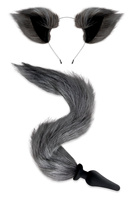 Набір Лисиця Анальна Пробка І Вуха Plug Grey Fox Tail Set Whipsmart